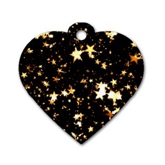 Golden Stars In The Sky Dog Tag Heart (one Side)