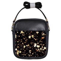 Golden Stars In The Sky Girls Sling Bags