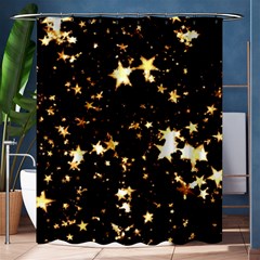 Golden Stars In The Sky Shower Curtain 60  X 72  (medium) 