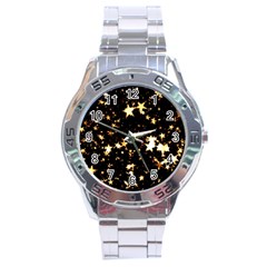 Golden Stars In The Sky Stainless Steel Analogue Watch