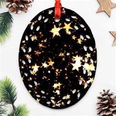 Golden Stars In The Sky Ornament (oval Filigree) 