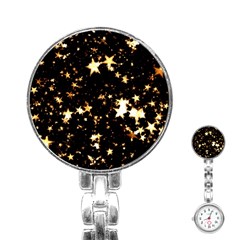 Golden Stars In The Sky Stainless Steel Nurses Watch