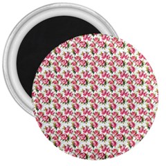 Gorgeous Pink Flower Pattern 3  Magnets by Brittlevirginclothing