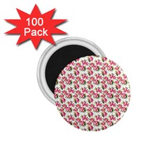 Gorgeous Pink Flower Pattern 1 75  Magnets (100 Pack)  by Brittlevirginclothing