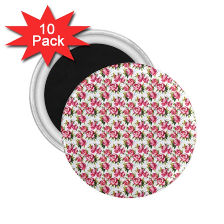 Gorgeous Pink Flower Pattern 2.25  Magnets (10 pack) 