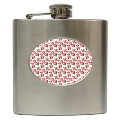 Gorgeous Pink Flower Pattern Hip Flask (6 Oz) by Brittlevirginclothing