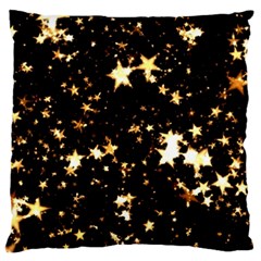 Golden Stars In The Sky Large Flano Cushion Case (one Side)