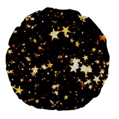 Golden Stars In The Sky Large 18  Premium Flano Round Cushions