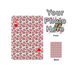 Gorgeous Pink Flower Pattern Playing Cards 54 (Mini)  Front - Heart2