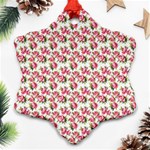 Gorgeous Pink Flower Pattern Ornament (Snowflake)  Front