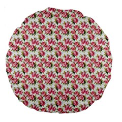 Gorgeous Pink Flower Pattern Large 18  Premium Round Cushions by Brittlevirginclothing