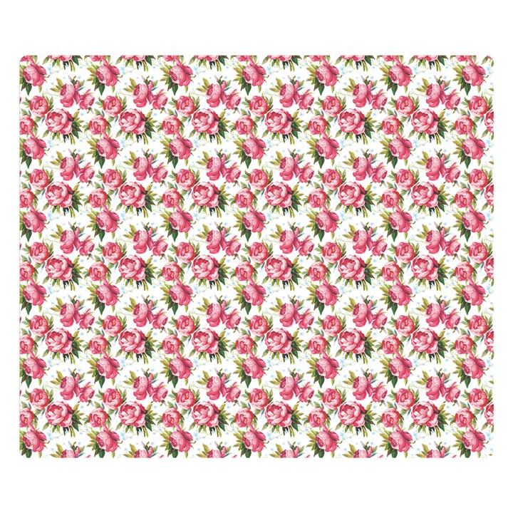 Gorgeous Pink Flower Pattern Double Sided Flano Blanket (Small) 