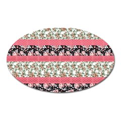 Cute Flower Pattern Oval Magnet by Brittlevirginclothing