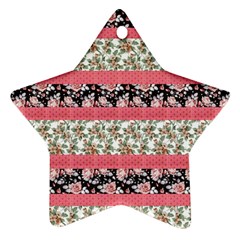 Cute Flower Pattern Star Ornament (two Sides)  by Brittlevirginclothing