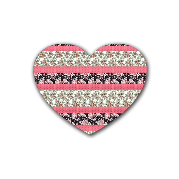 Cute Flower Pattern Heart Coaster (4 pack) 