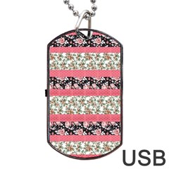 Cute Flower Pattern Dog Tag Usb Flash (one Side) by Brittlevirginclothing