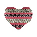 Cute Flower Pattern Standard 16  Premium Heart Shape Cushions Front