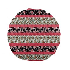 Cute Flower Pattern Standard 15  Premium Flano Round Cushions