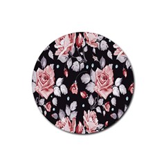 Vintage Flower Rubber Coaster (round)  by Brittlevirginclothing