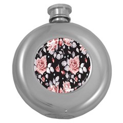 Vintage Flower Round Hip Flask (5 Oz) by Brittlevirginclothing