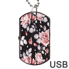 Vintage Flower Dog Tag Usb Flash (one Side) by Brittlevirginclothing