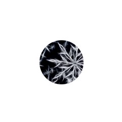 Snowflake In Feather Look, Black And White 1  Mini Buttons by picsaspassion