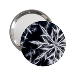 Snowflake In Feather Look, Black And White 2 25  Handbag Mirrors by picsaspassion