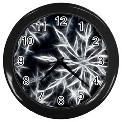 Snowflake In Feather Look, Black And White Wall Clocks (black)