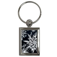 Snowflake In Feather Look, Black And White Key Chains (rectangle)  by picsaspassion