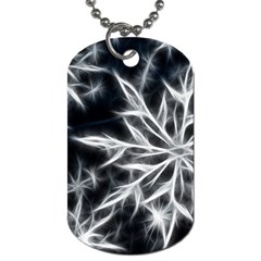 Snowflake In Feather Look, Black And White Dog Tag (one Side) by picsaspassion