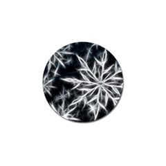 Snowflake In Feather Look, Black And White Golf Ball Marker