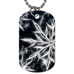 Snowflake in feather look, black and white Dog Tag (Two Sides) Front