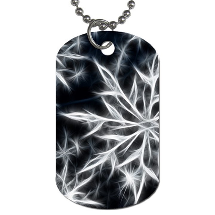 Snowflake in feather look, black and white Dog Tag (Two Sides)