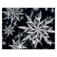 Snowflake In Feather Look, Black And White Rectangular Jigsaw Puzzl