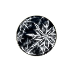 Snowflake In Feather Look, Black And White Hat Clip Ball Marker