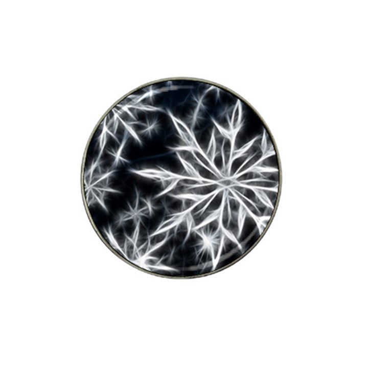 Snowflake in feather look, black and white Hat Clip Ball Marker (10 pack)