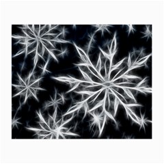 Snowflake In Feather Look, Black And White Small Glasses Cloth by picsaspassion