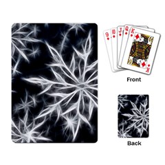 Snowflake In Feather Look, Black And White Playing Card by picsaspassion