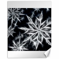 Snowflake In Feather Look, Black And White Canvas 18  X 24  