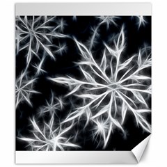 Snowflake In Feather Look, Black And White Canvas 20  X 24  