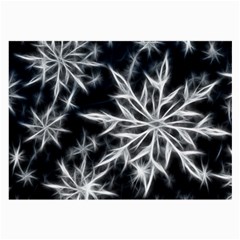 Snowflake In Feather Look, Black And White Large Glasses Cloth by picsaspassion