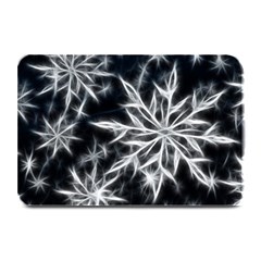 Snowflake In Feather Look, Black And White Plate Mats by picsaspassion