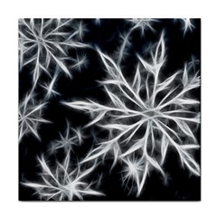 Snowflake In Feather Look, Black And White Face Towel by picsaspassion