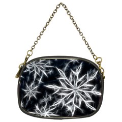 Snowflake In Feather Look, Black And White Chain Purses (two Sides)  by picsaspassion