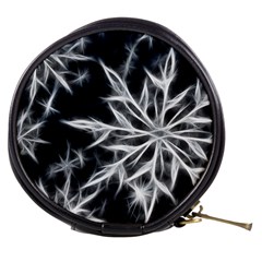 Snowflake In Feather Look, Black And White Mini Makeup Bags