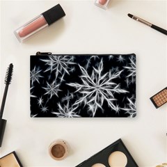 Snowflake In Feather Look, Black And White Cosmetic Bag (small) 