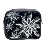 Snowflake in feather look, black and white Mini Toiletries Bag 2-Side Back