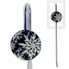 Snowflake In Feather Look, Black And White Book Mark by picsaspassion