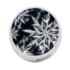 Snowflake In Feather Look, Black And White 4-port Usb Hub (two Sides) 