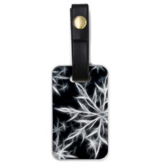 Snowflake In Feather Look, Black And White Luggage Tags (one Side) 